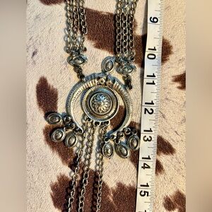 Ethnic Tribal statement Silver Pendant Necklace
